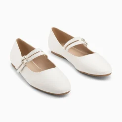 Ballerines Luce Blanches A Doubles Brides