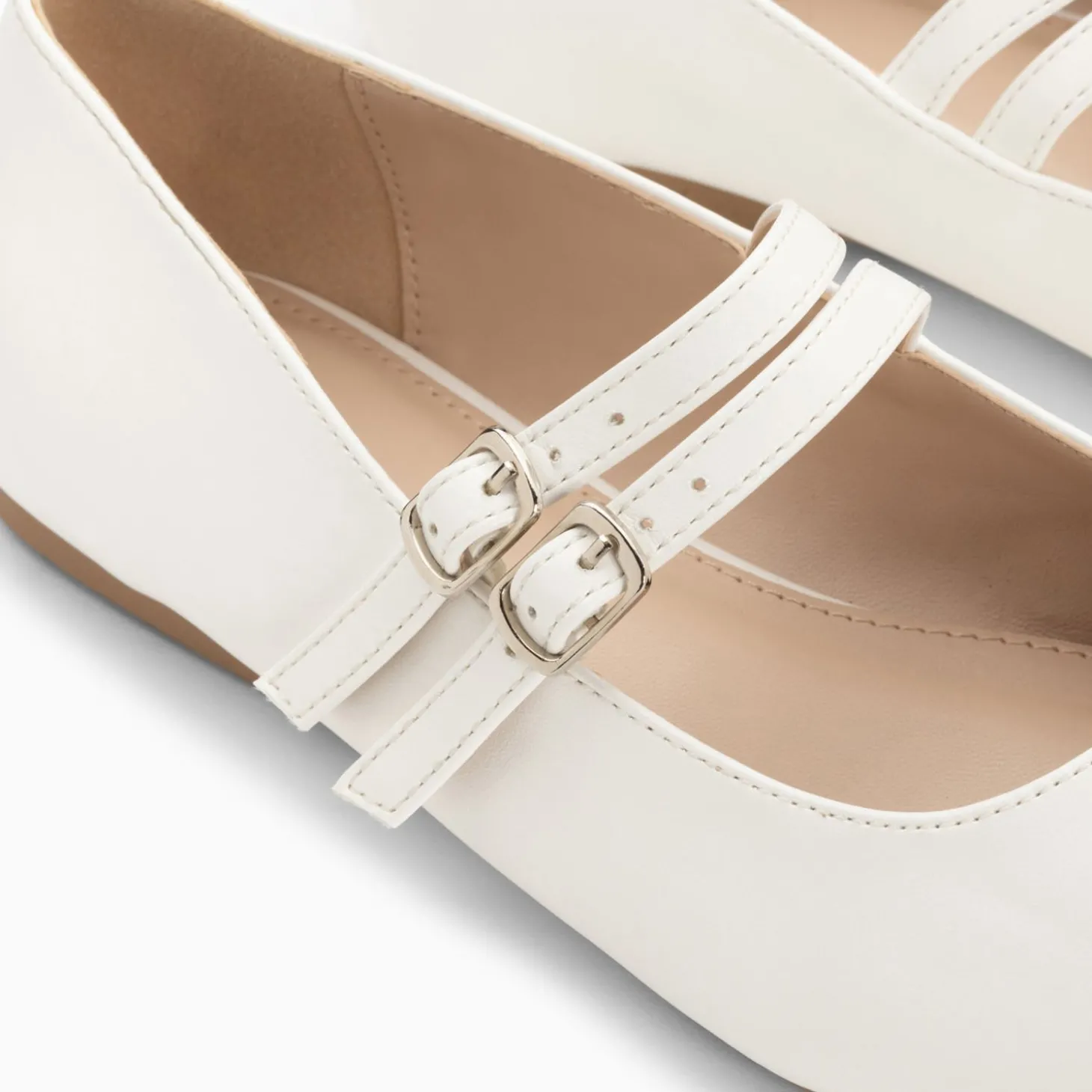 Ballerines Luce Blanches A Doubles Brides