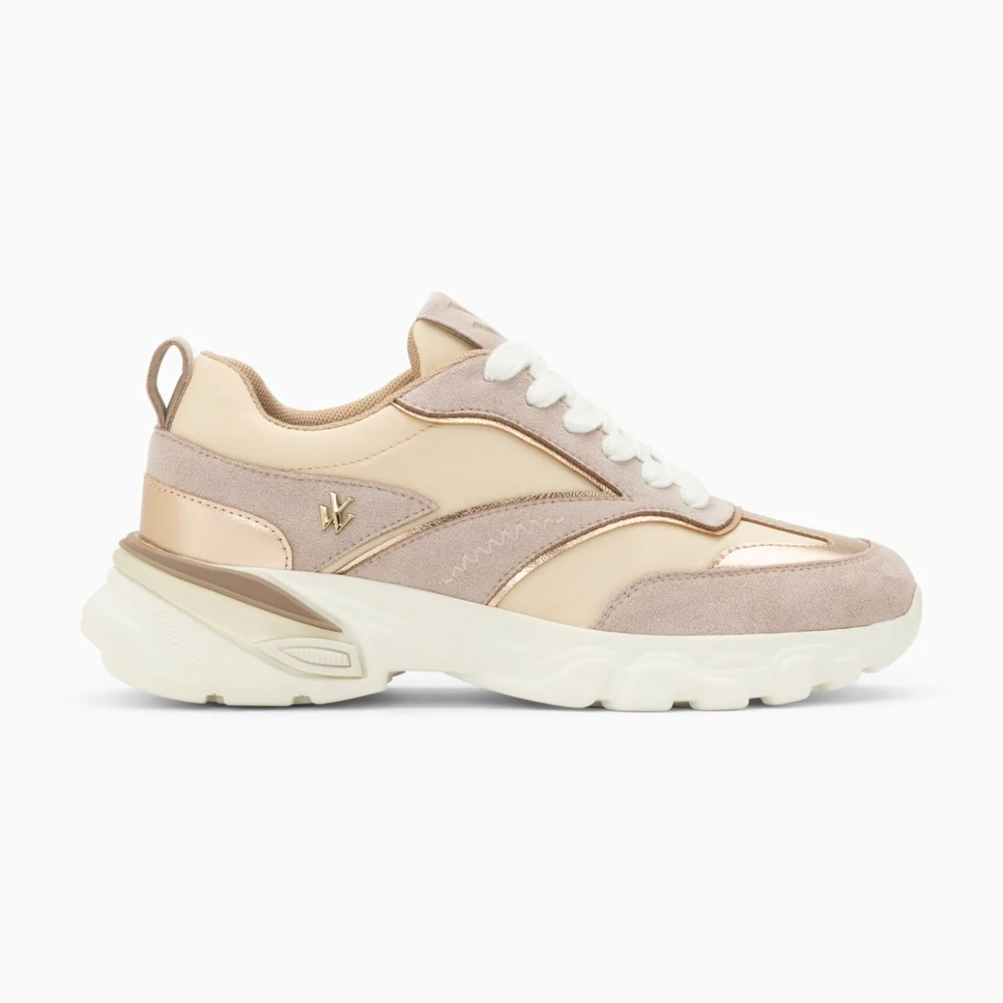 Baskets Alexane Lilas Et Rose Gold A Semelle Epaisse