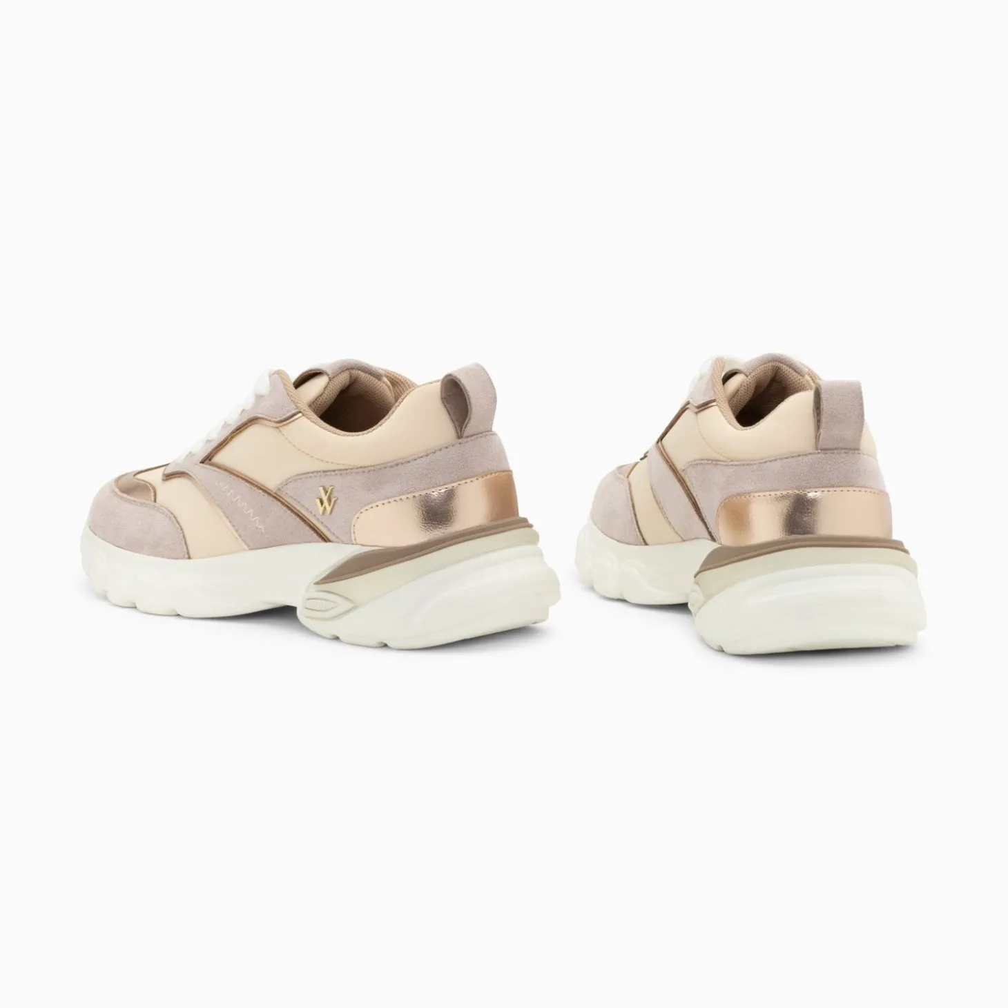 Baskets Alexane Lilas Et Rose Gold A Semelle Epaisse