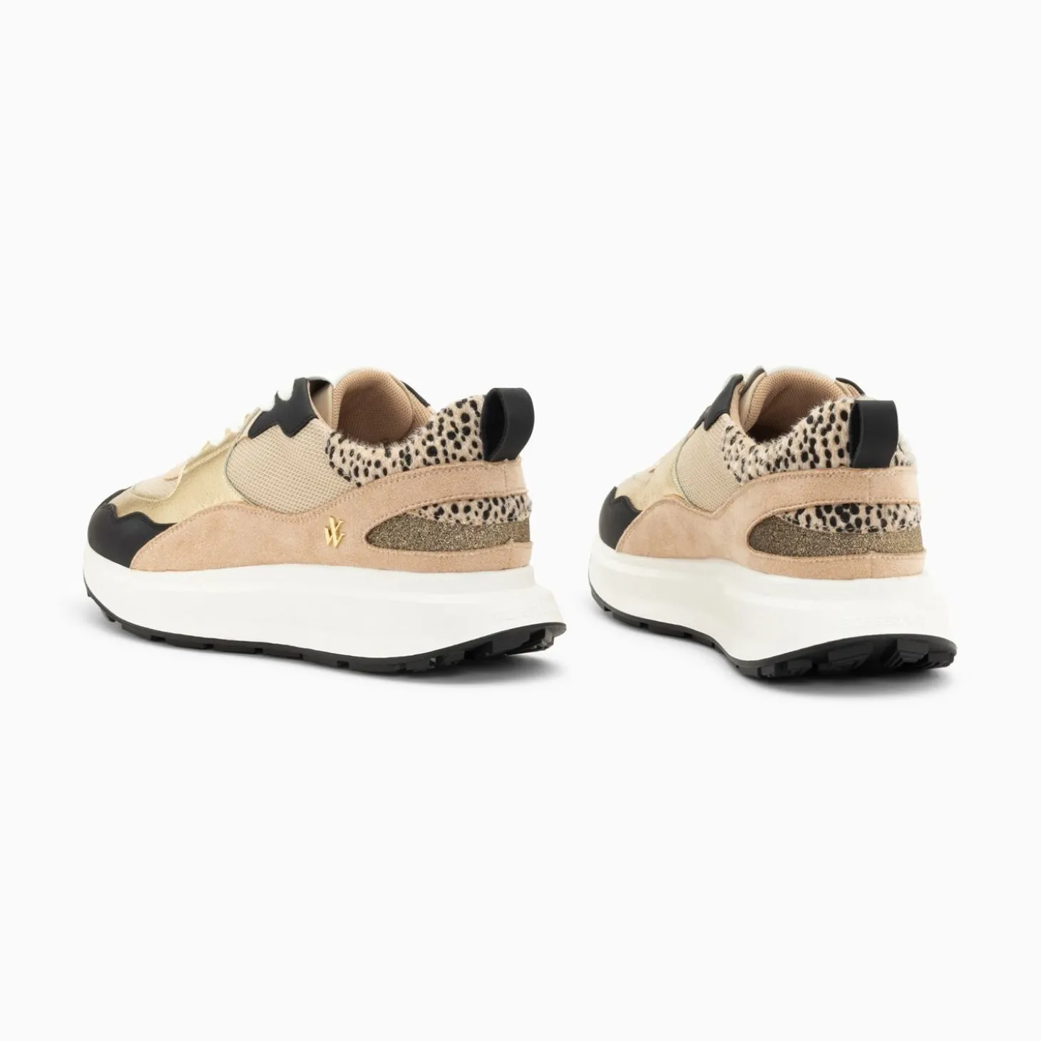 Baskets Alice Beige Et Noir A Semelle Oversize