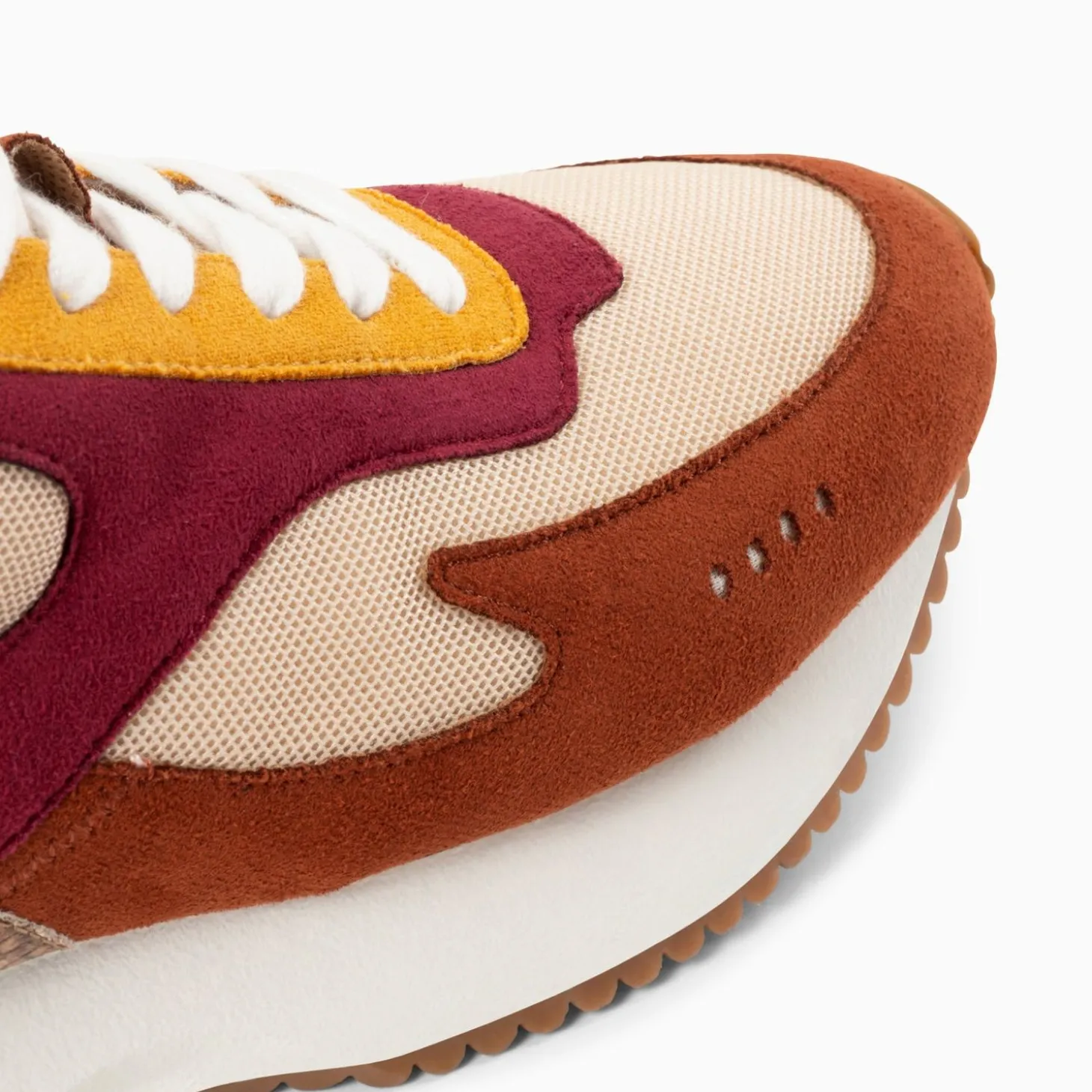 Baskets Anouk Marron Et Beige A Semelle Running