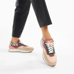 Baskets Anouk Rose Et Beige A Semelle Running