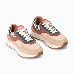 Baskets Anouk Rose Et Beige A Semelle Running