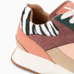Baskets Anouk Rose Et Beige A Semelle Running