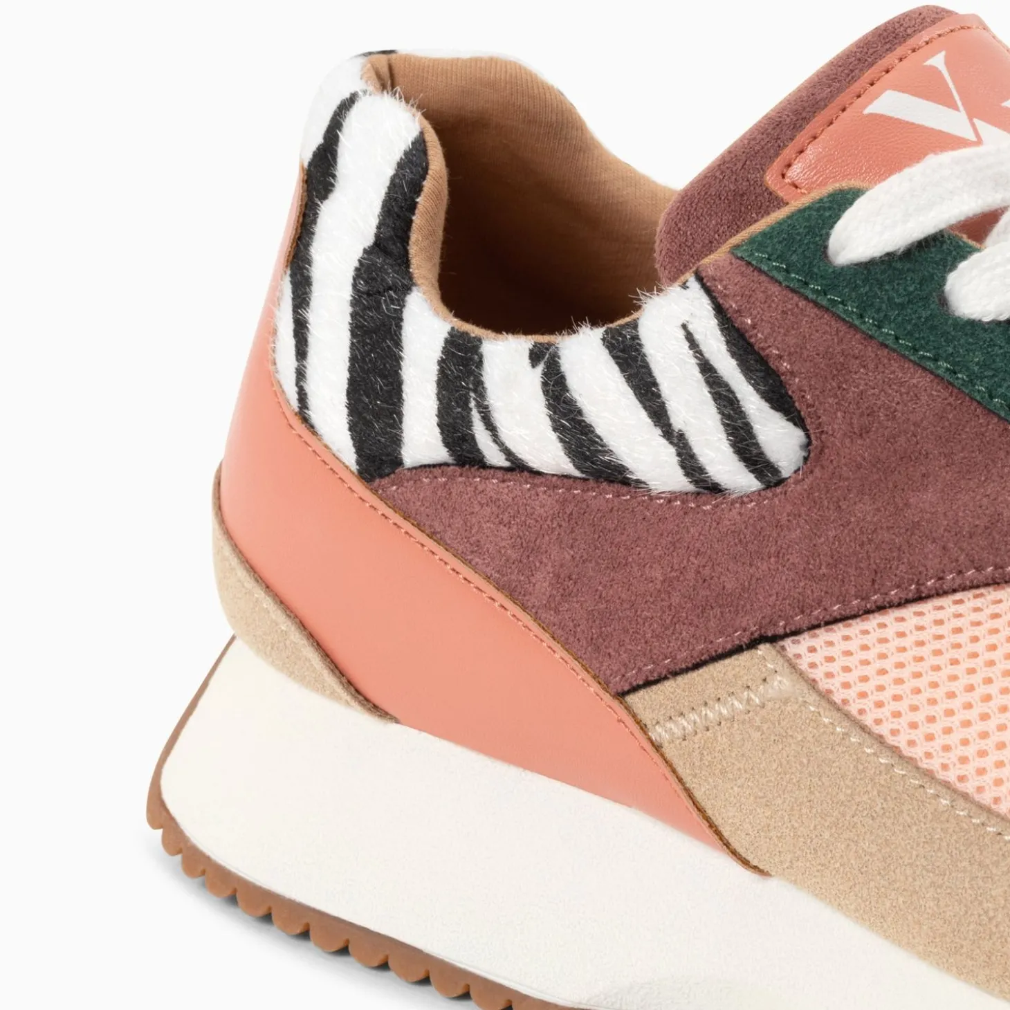 Baskets Anouk Rose Et Beige A Semelle Running