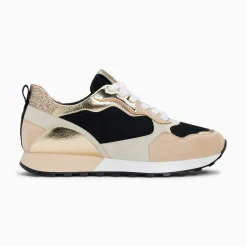 Baskets Berenice Noir Et Beige A Semelle Running