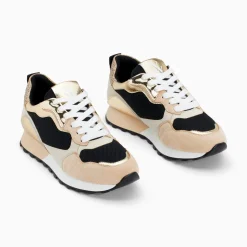 Baskets Berenice Noir Et Beige A Semelle Running