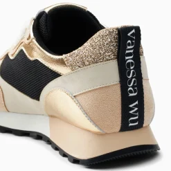 Baskets Berenice Noir Et Beige A Semelle Running