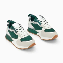 Baskets Berenice Vert Et Gris A Semelle Running