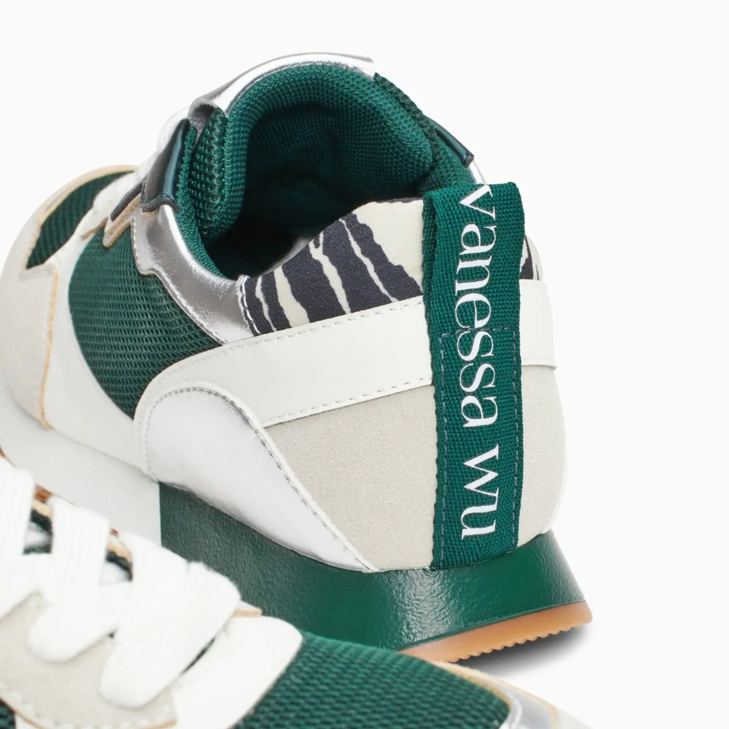 Baskets Berenice Vert Et Gris A Semelle Running