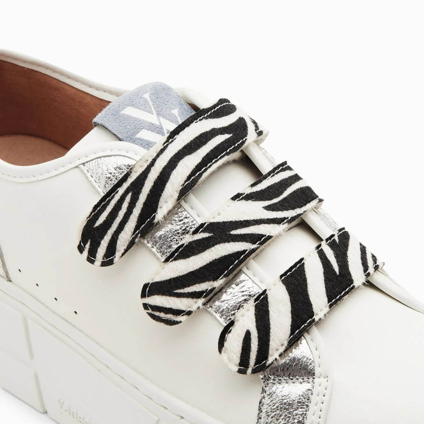 Baskets Bridget Argent Et Zebre A Plateforme