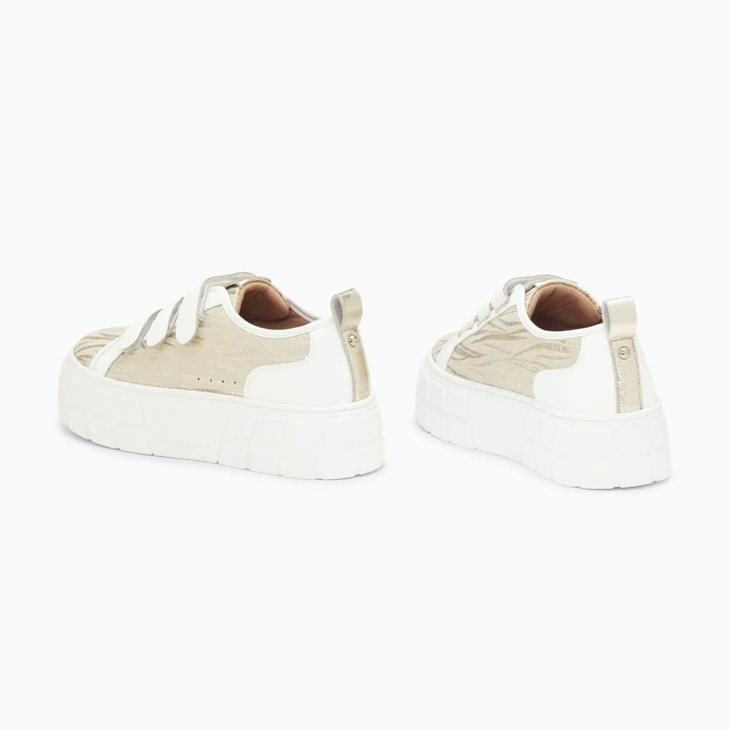 Baskets Bridget Beige Et Or Zebre A Plateforme