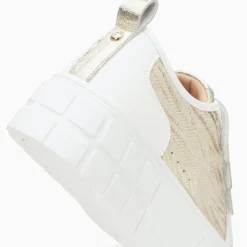 Baskets Bridget Beige Et Or Zebre A Plateforme