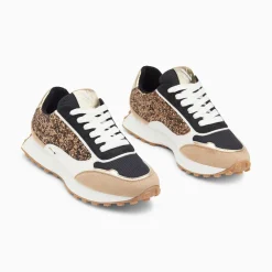 Baskets Cassandra Bronze A Paillettes Et Semelle Running