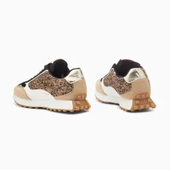 Baskets Cassandra Bronze A Paillettes Et Semelle Running