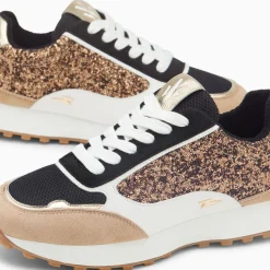 Baskets Cassandra Bronze A Paillettes Et Semelle Running