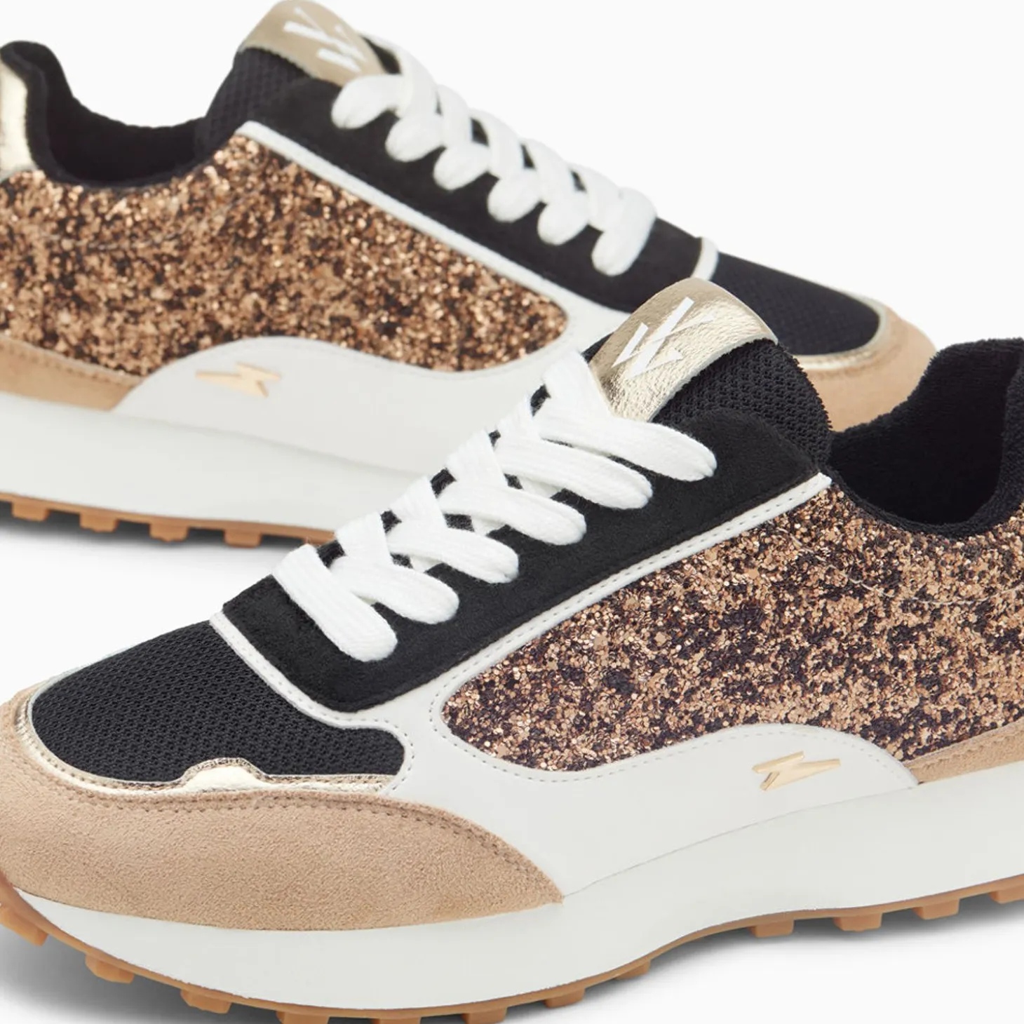 Baskets Cassandra Bronze A Paillettes Et Semelle Running