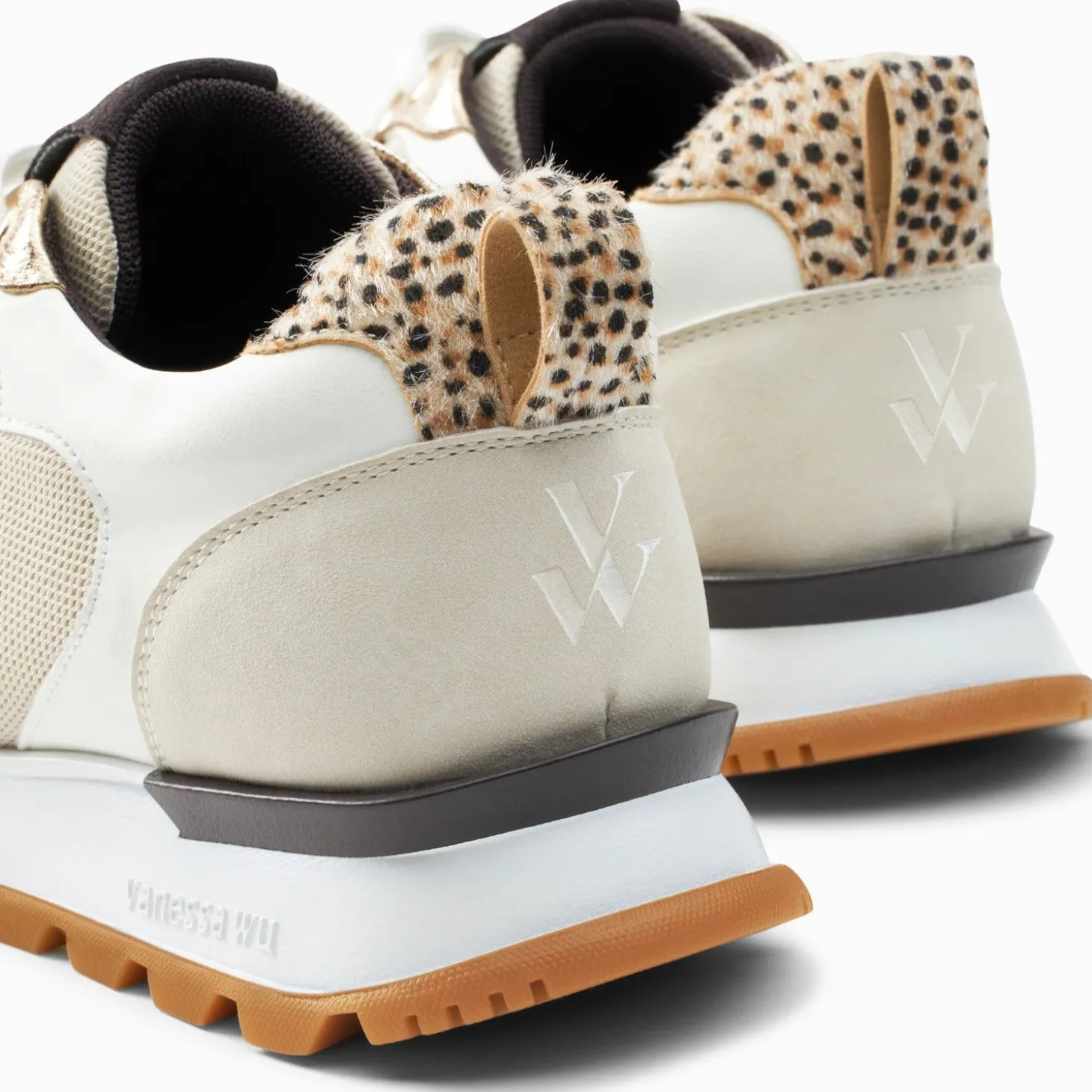 Baskets Coeur Gloria Beiges A Semelle Running