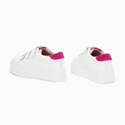 Baskets Coraline Blanc Et Fuchsia A Plateforme