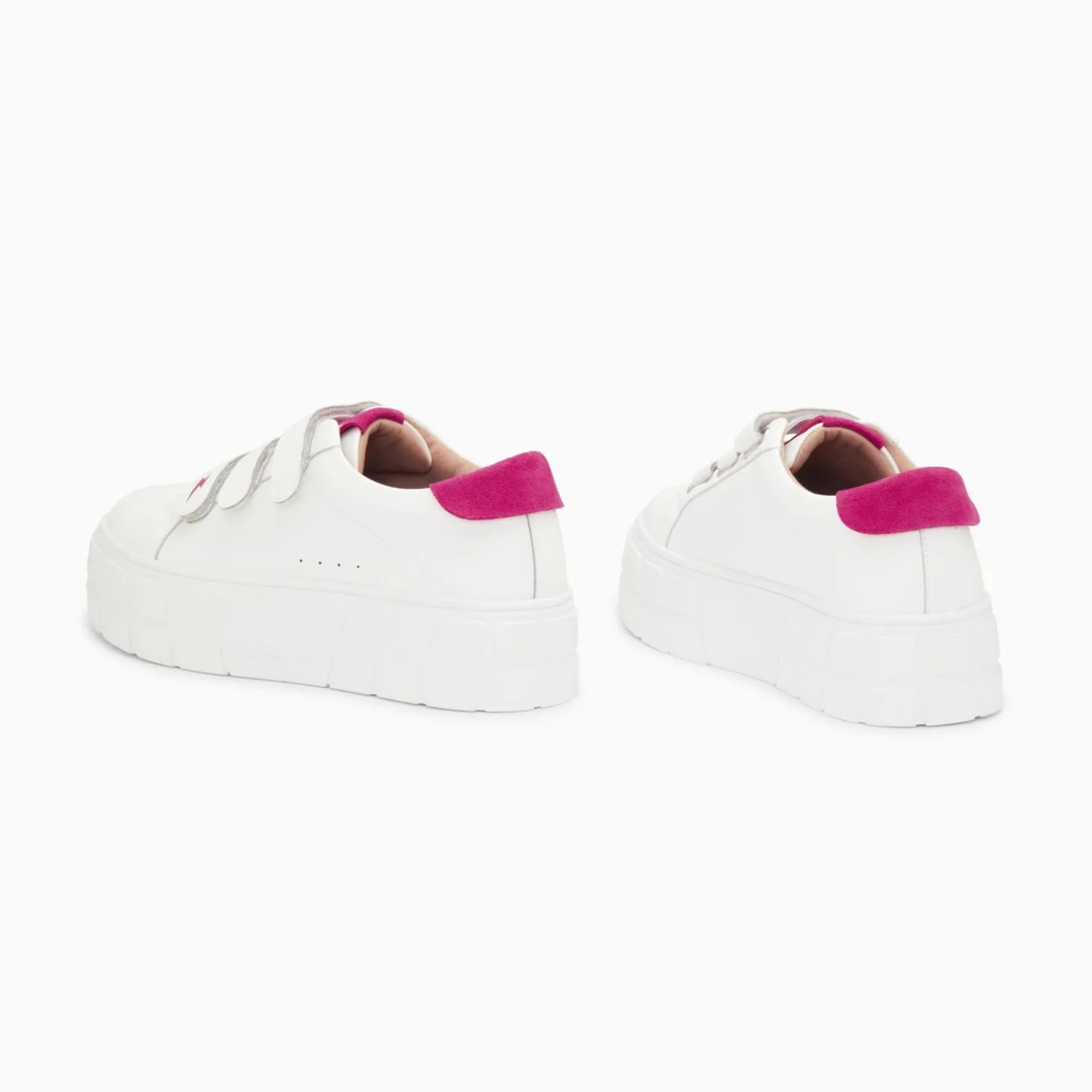 Baskets Coraline Blanc Et Fuchsia A Plateforme