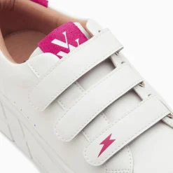 Baskets Coraline Blanc Et Fuchsia A Plateforme