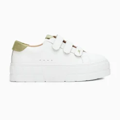Baskets Coraline Blanc Et Vert A Plateforme