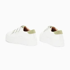 Baskets Coraline Blanc Et Vert A Plateforme