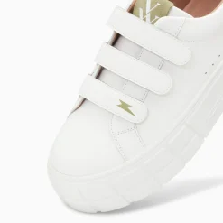 Baskets Coraline Blanc Et Vert A Plateforme