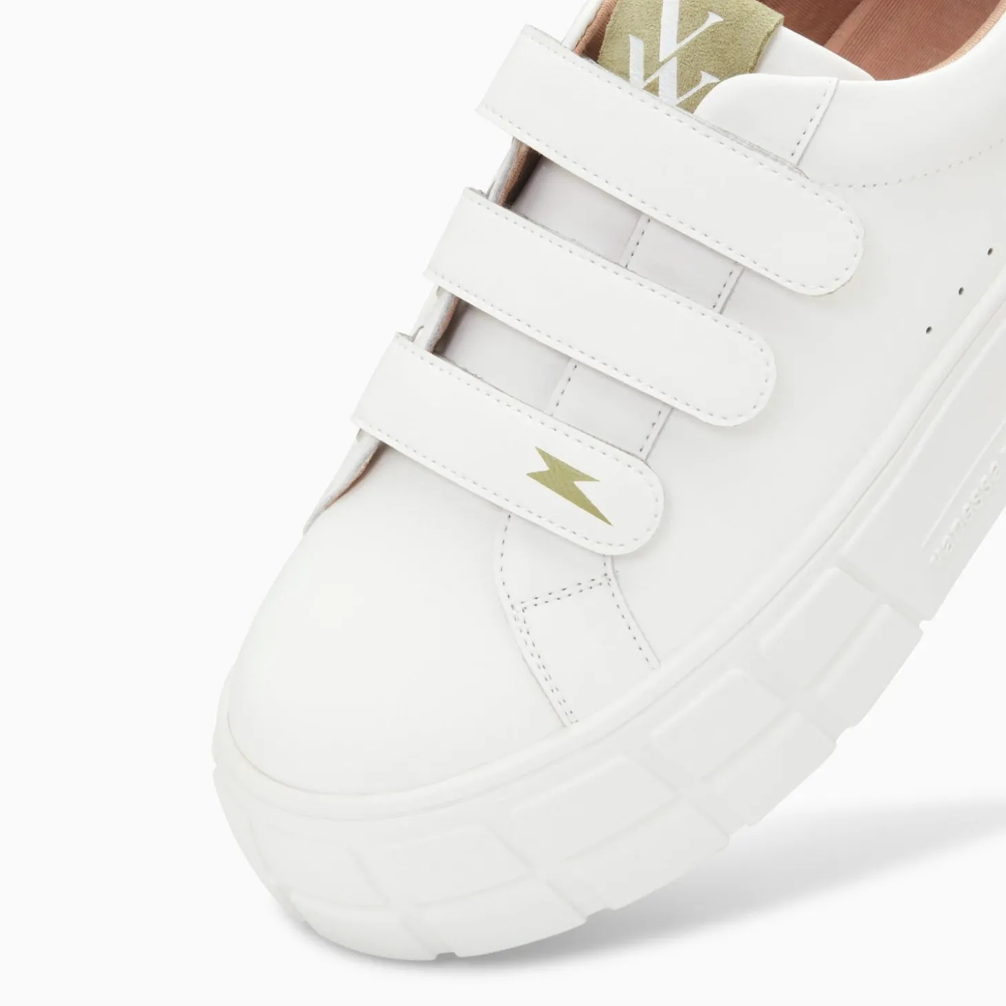 Baskets Coraline Blanc Et Vert A Plateforme