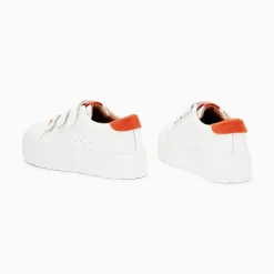 Baskets Coraline Blanc Et Orange A Plateforme