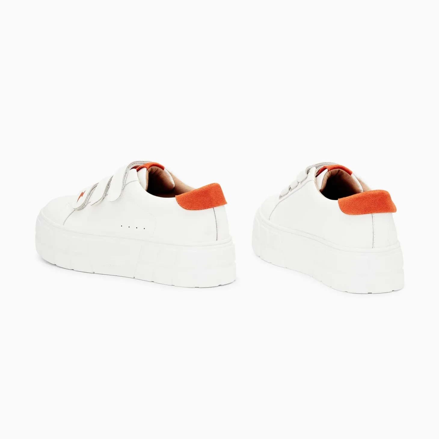 Baskets Coraline Blanc Et Orange A Plateforme