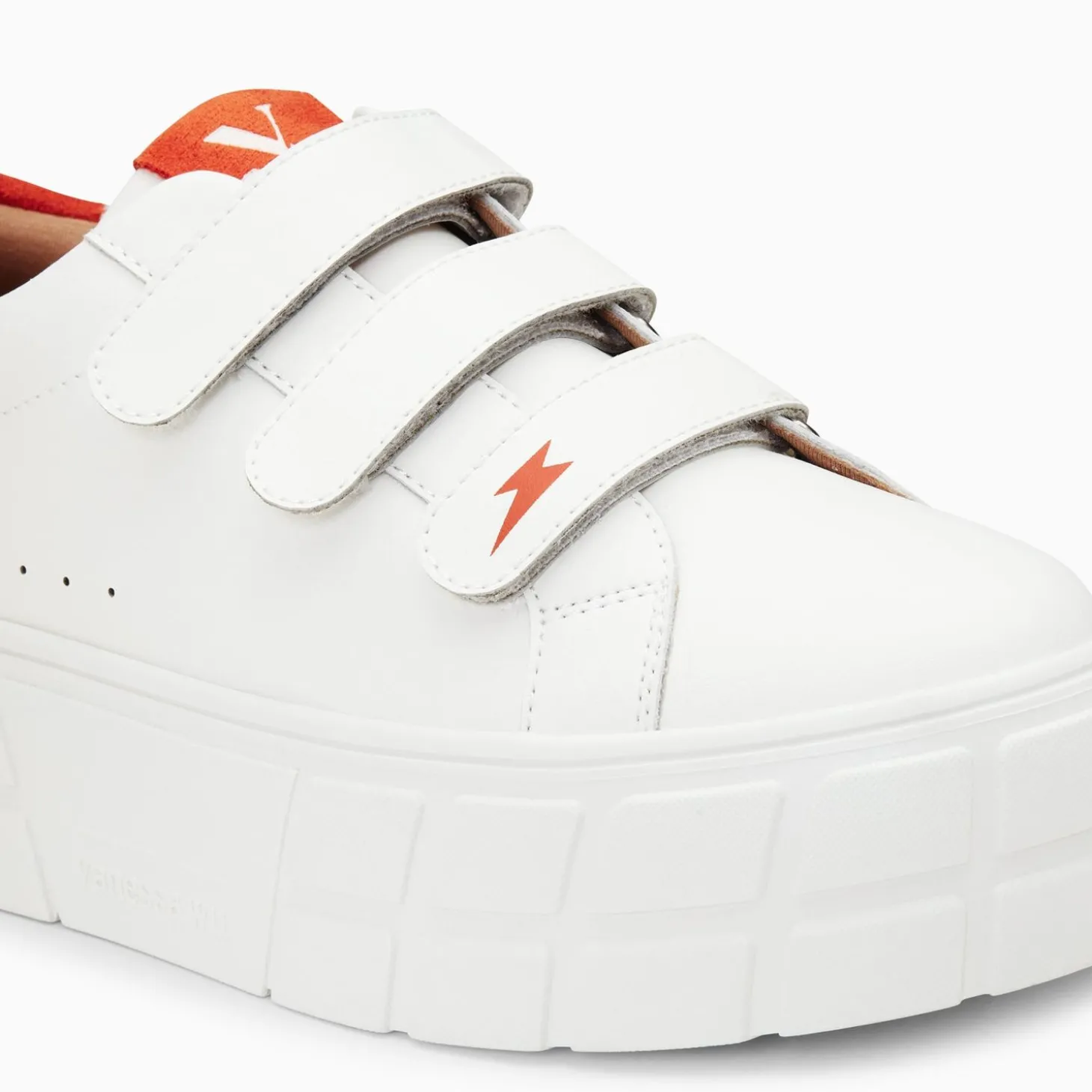 Baskets Coraline Blanc Et Orange A Plateforme