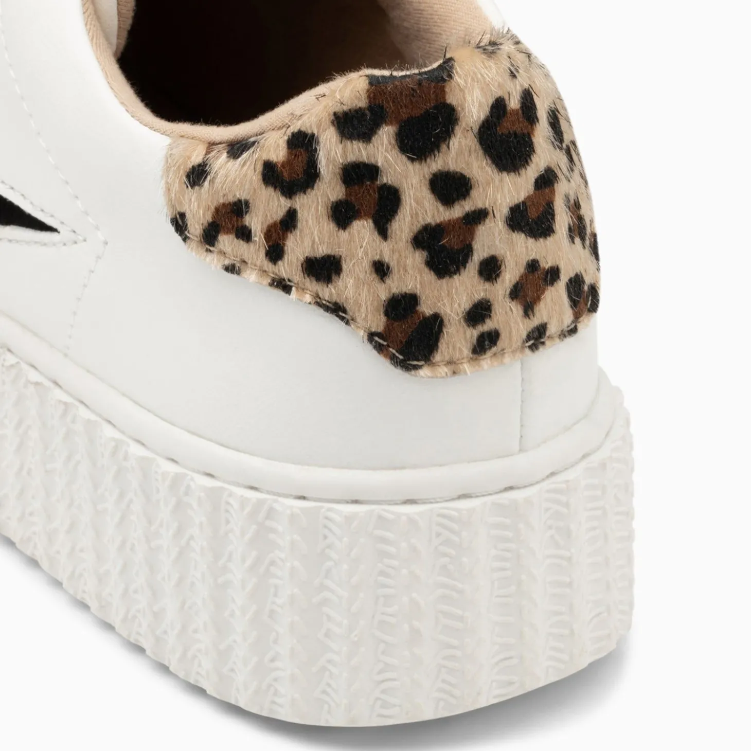 Baskets Eclair Angela Blanc Et Zebre A Scratchs Or
