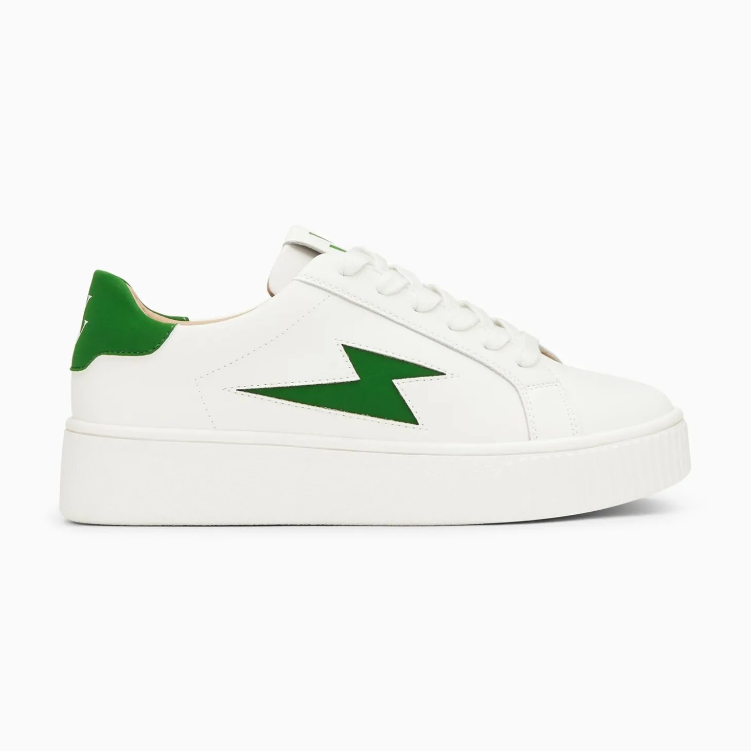 Baskets Eclair Angie Blanc Et Vert A Lacets