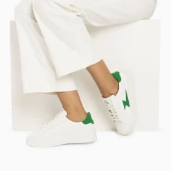Baskets Eclair Angie Blanc Et Vert A Lacets