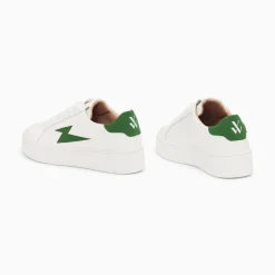 Baskets Eclair Angie Blanc Et Vert A Lacets