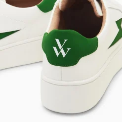 Baskets Eclair Angie Blanc Et Vert A Lacets