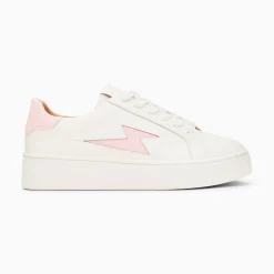 Baskets Eclair Angie Blanc Et Rose A Lacets