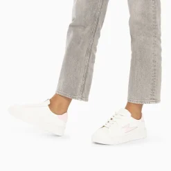 Baskets Eclair Angie Blanc Et Rose A Lacets