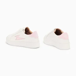 Baskets Eclair Angie Blanc Et Rose A Lacets