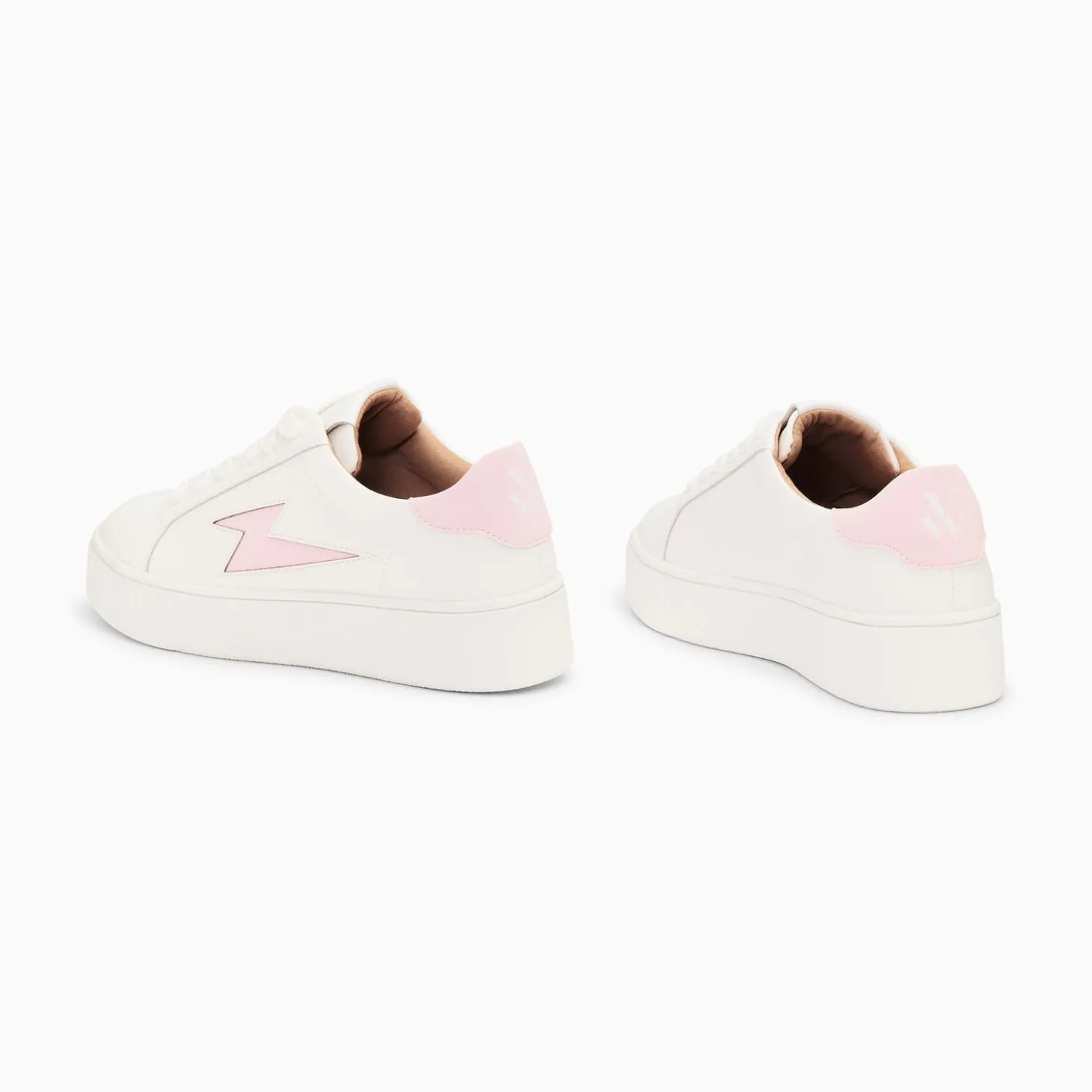 Baskets Eclair Angie Blanc Et Rose A Lacets