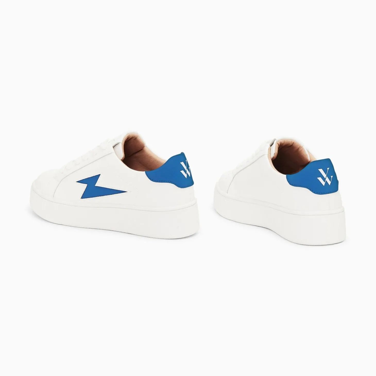 Baskets Eclair Angie Blanc Et Bleu A Lacets