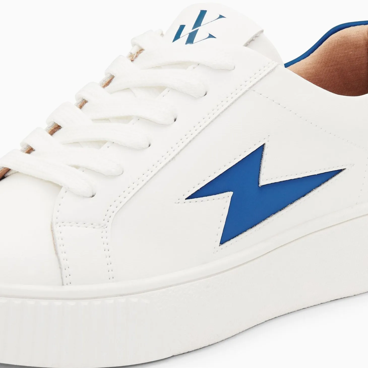 Baskets Eclair Angie Blanc Et Bleu A Lacets
