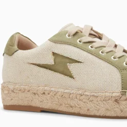 Baskets Eclair April Beige Et Kaki A Semelle Espadrille