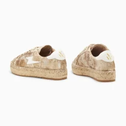 Baskets Eclair April Or Et Blanc A Semelle Espadrille