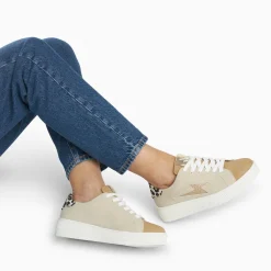 Baskets Eclair Berthe Beige Et Camel A Lacets