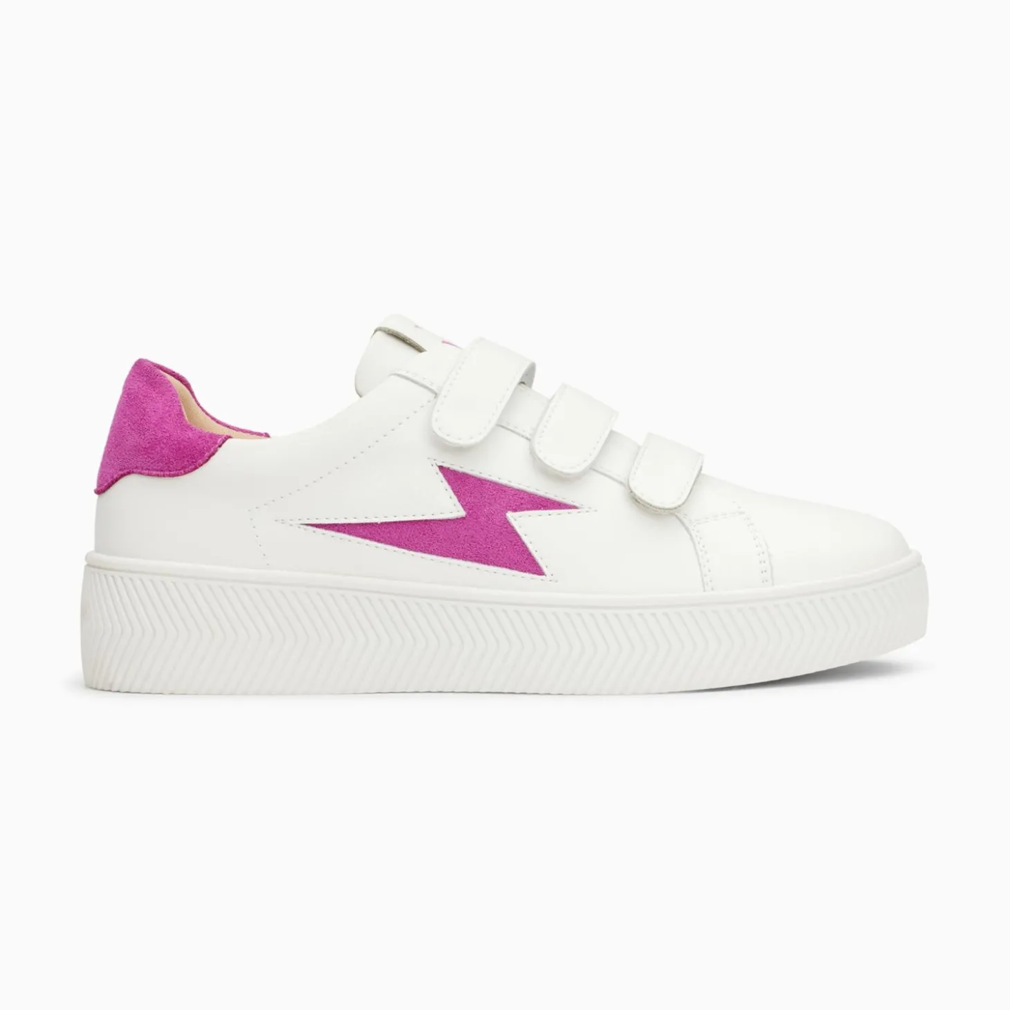 Baskets Eclair Camelia Blanc Et Magenta A Scratchs
