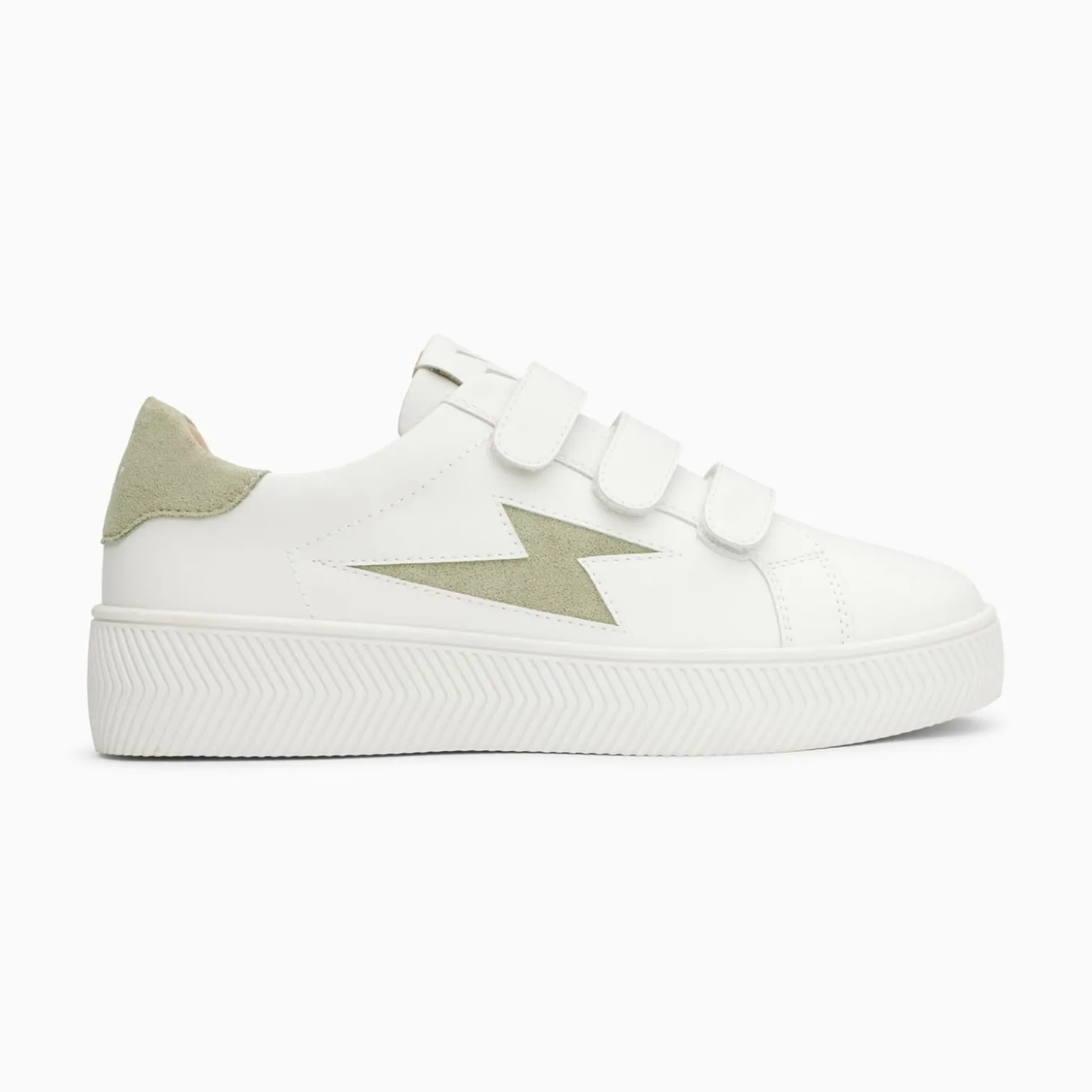 Baskets Eclair Camelia Blanc Et Vert Amande A Scratchs