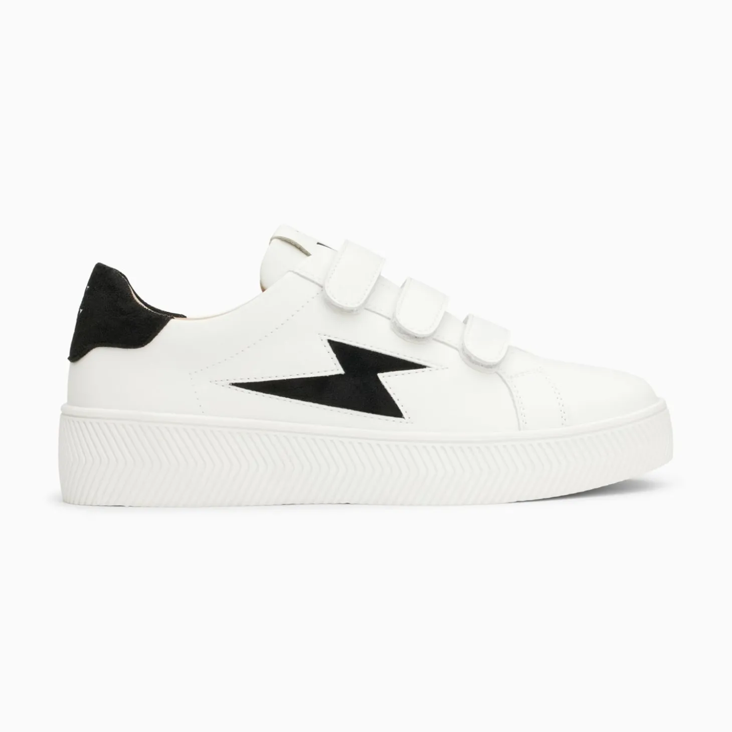 Baskets Eclair Camelia Blanc Et Noir A Scratchs